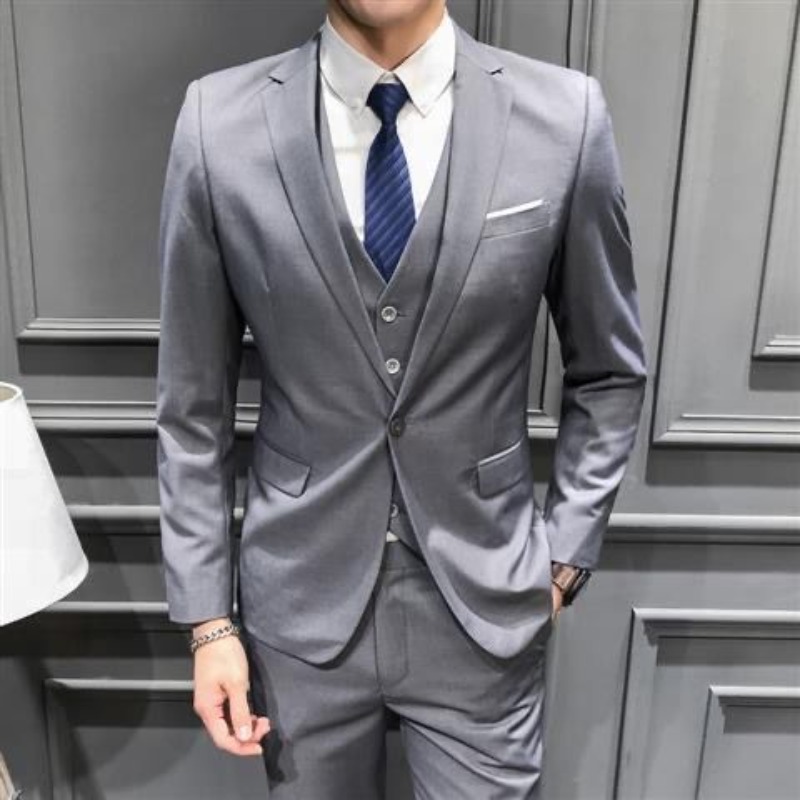Men'S Formal Wear Rental - Men Suit 3 Piece Set Slim
