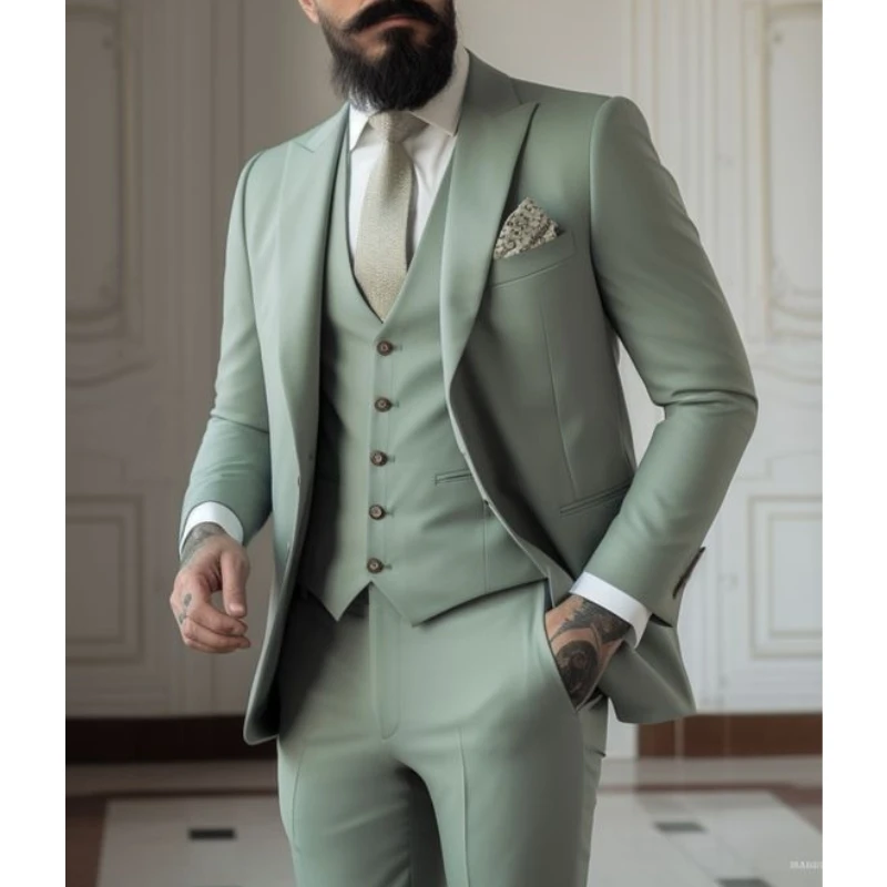 Formal Wear For Men In Wedding - Light green Suits Men Suits 3