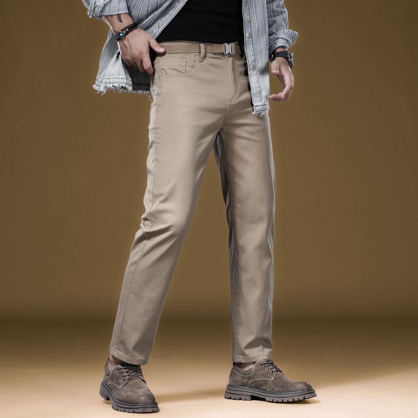 Khaki Formal Wear Men - New in Quality Men's Pants Casual