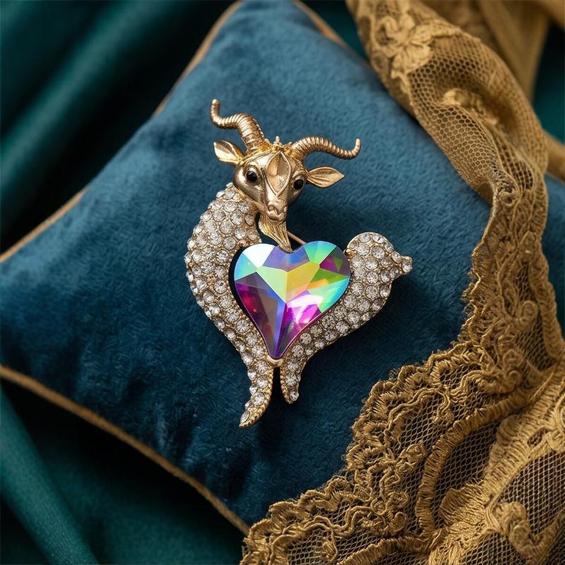 Unique Rhinestone Goat Brooch  - Unique Men'S Formal Wear ulasan dan harga