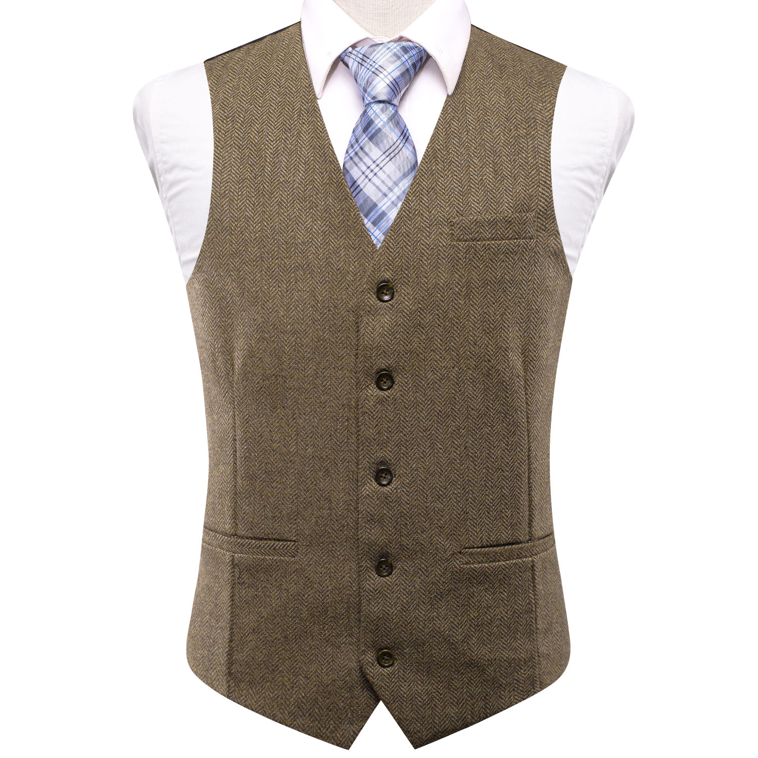 Men's Imitation Wool-Linen Bro - Men Formal Wear Vest ulasan dan harga