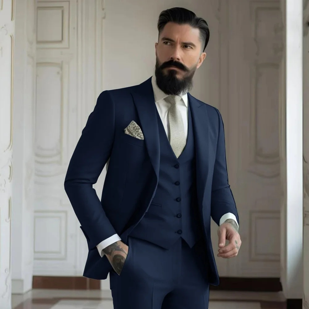 3 Pieces Post Khaki Suits Men  - Khaki Formal Wear Men ulasan dan harga