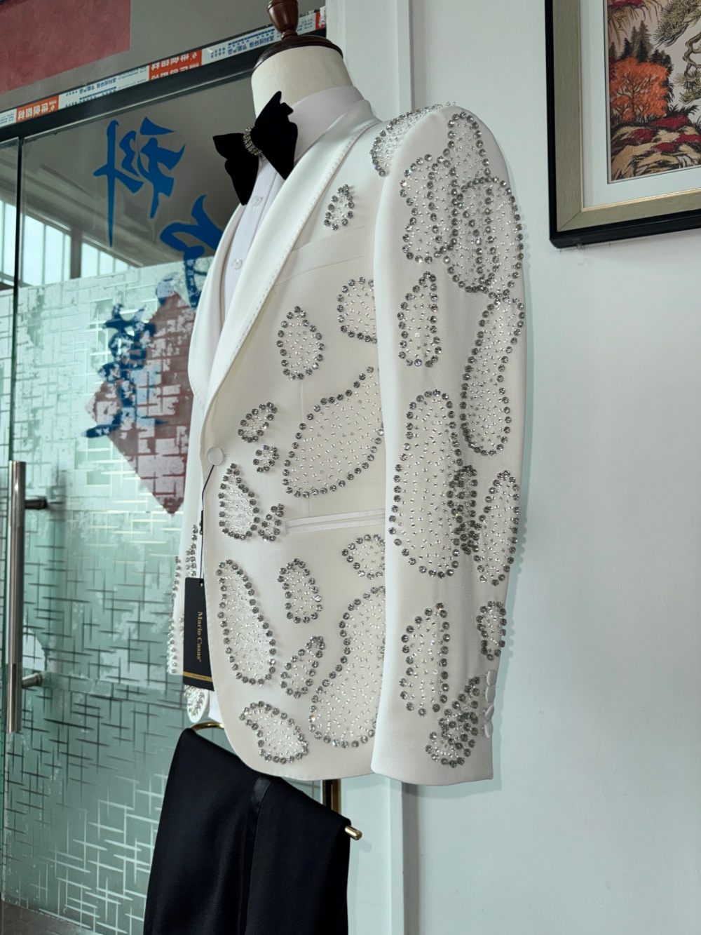 White Luxurious Beaded Man Sui - Formal Wear For Men In Wedding ulasan dan harga