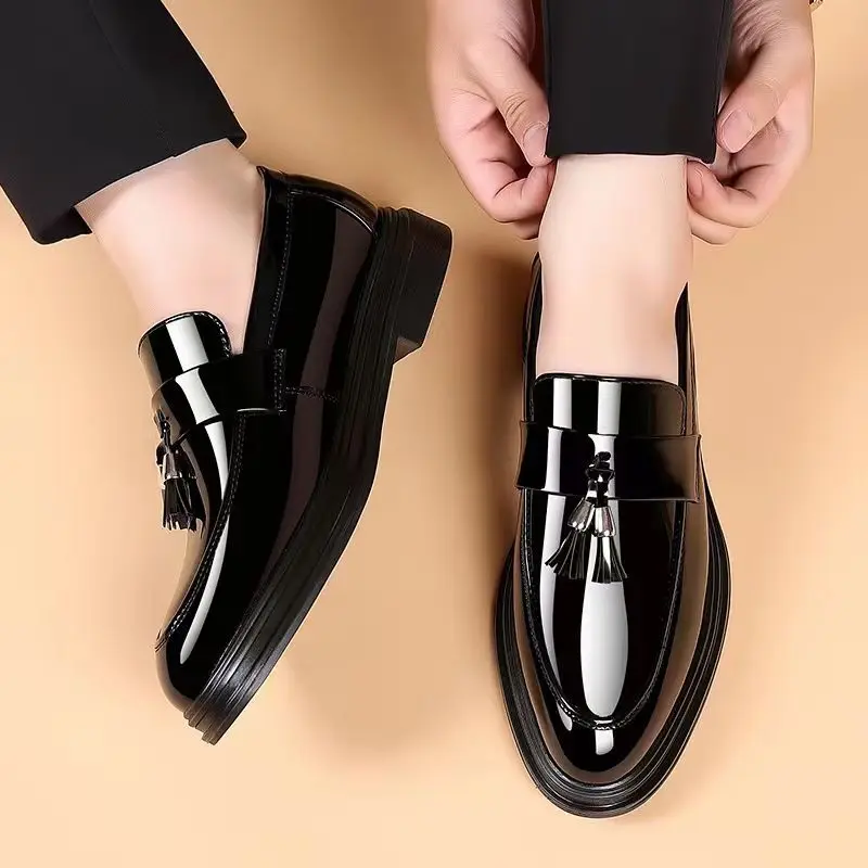 Black Social Shoe for Men Casu - Men'S Formal Wear Rental ulasan dan harga