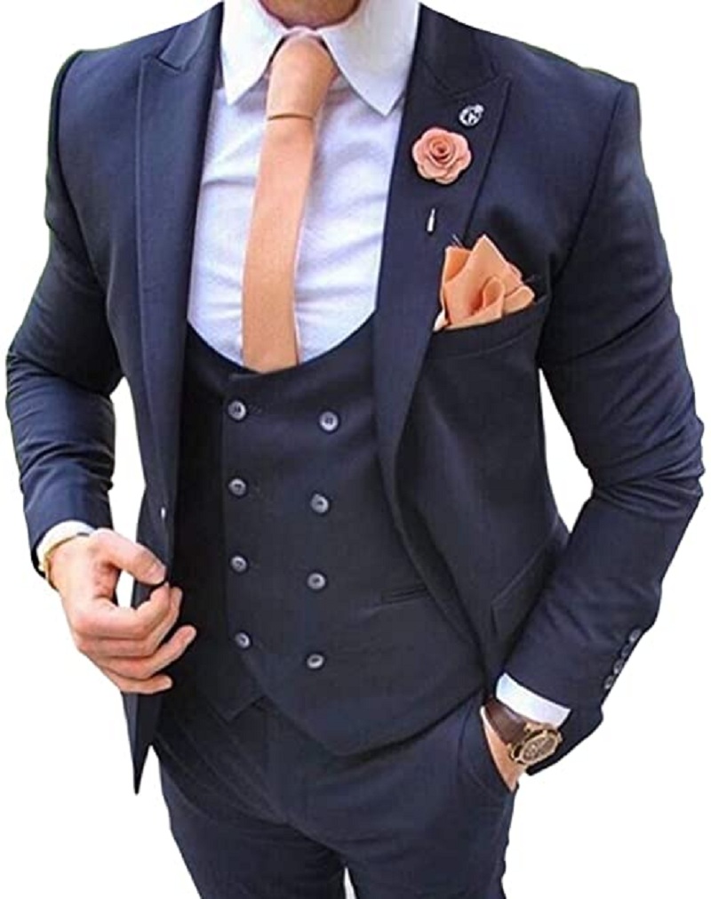 Navy Blue Men's Suits 3 Pcs Co - Formal Wear For Men In Wedding ulasan dan harga