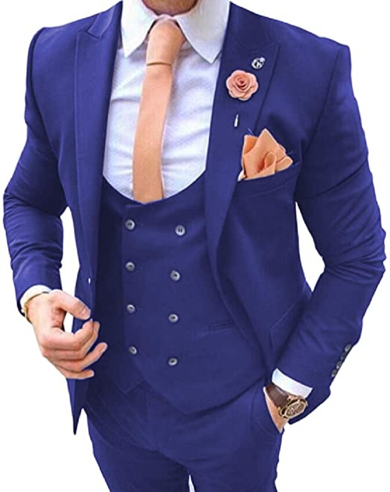 Navy Blue Men's Suits 3 Pcs Co - Formal Wear For Men In Wedding ulasan dan harga