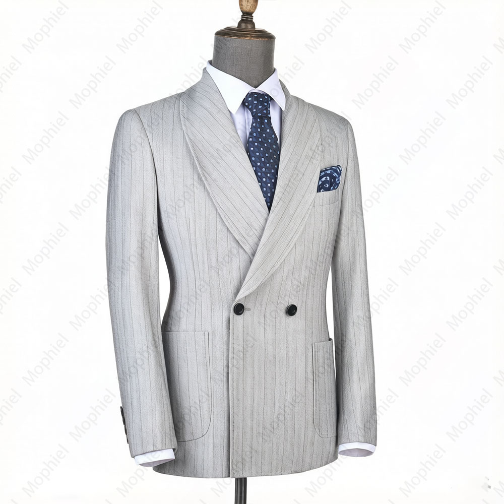 Mophiel Light Grey Men Suits S - Formal Wear For Men In Wedding ulasan dan harga