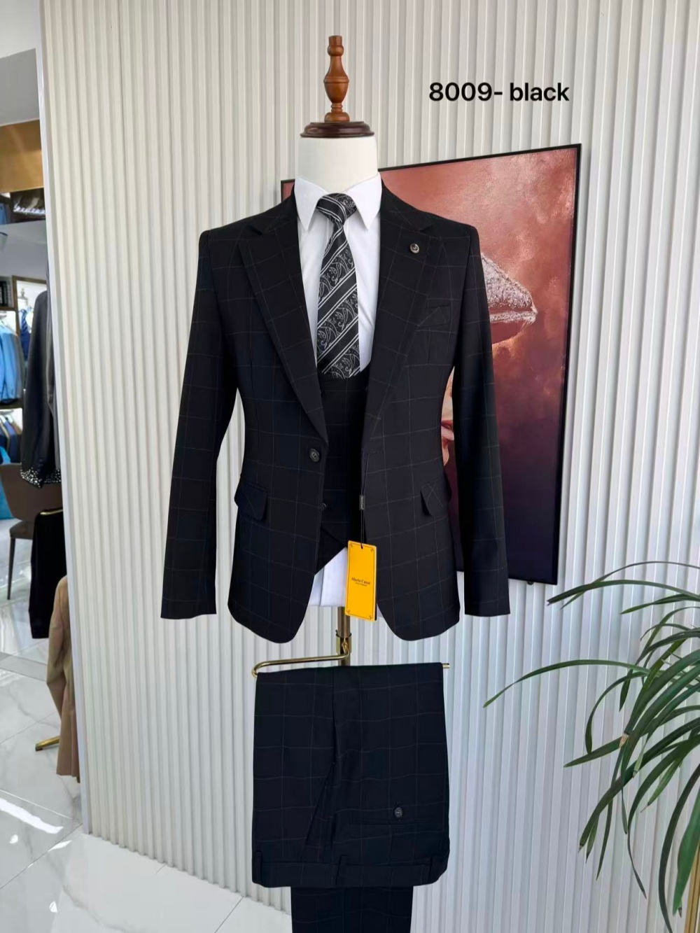 Men's Plaid Tuxedo 3 Pieces Ja - Men Formal Wear Vest ulasan dan harga
