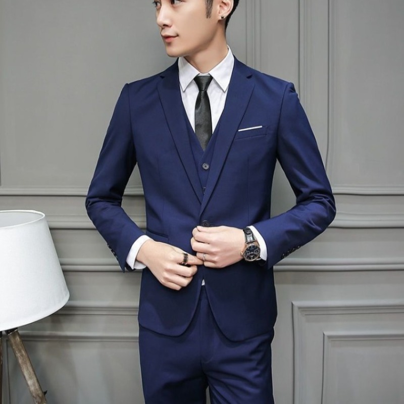 Men Suit 3 Piece Set Slim Fit  - Men'S Formal Wear Rental ulasan dan harga