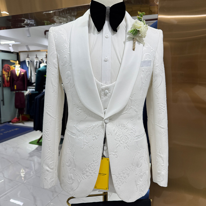 Men Wedding Suit White 3 Piece - Formal Wear For Men In Wedding ulasan dan harga
