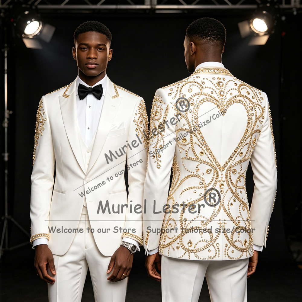 3 Piece Sets Gold Diamond Bead - Unique Men'S Formal Wear ulasan dan harga