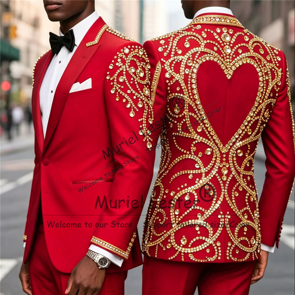 3 Piece Sets Gold Diamond Bead - Unique Men'S Formal Wear ulasan dan harga
