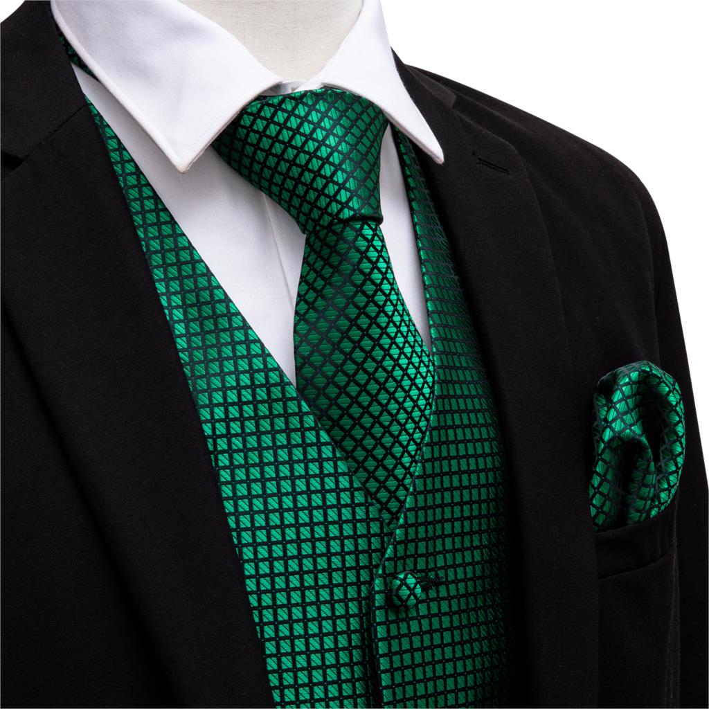 Green Suit Vest Men Paisley Wa - Men Formal Wear Vest ulasan dan harga