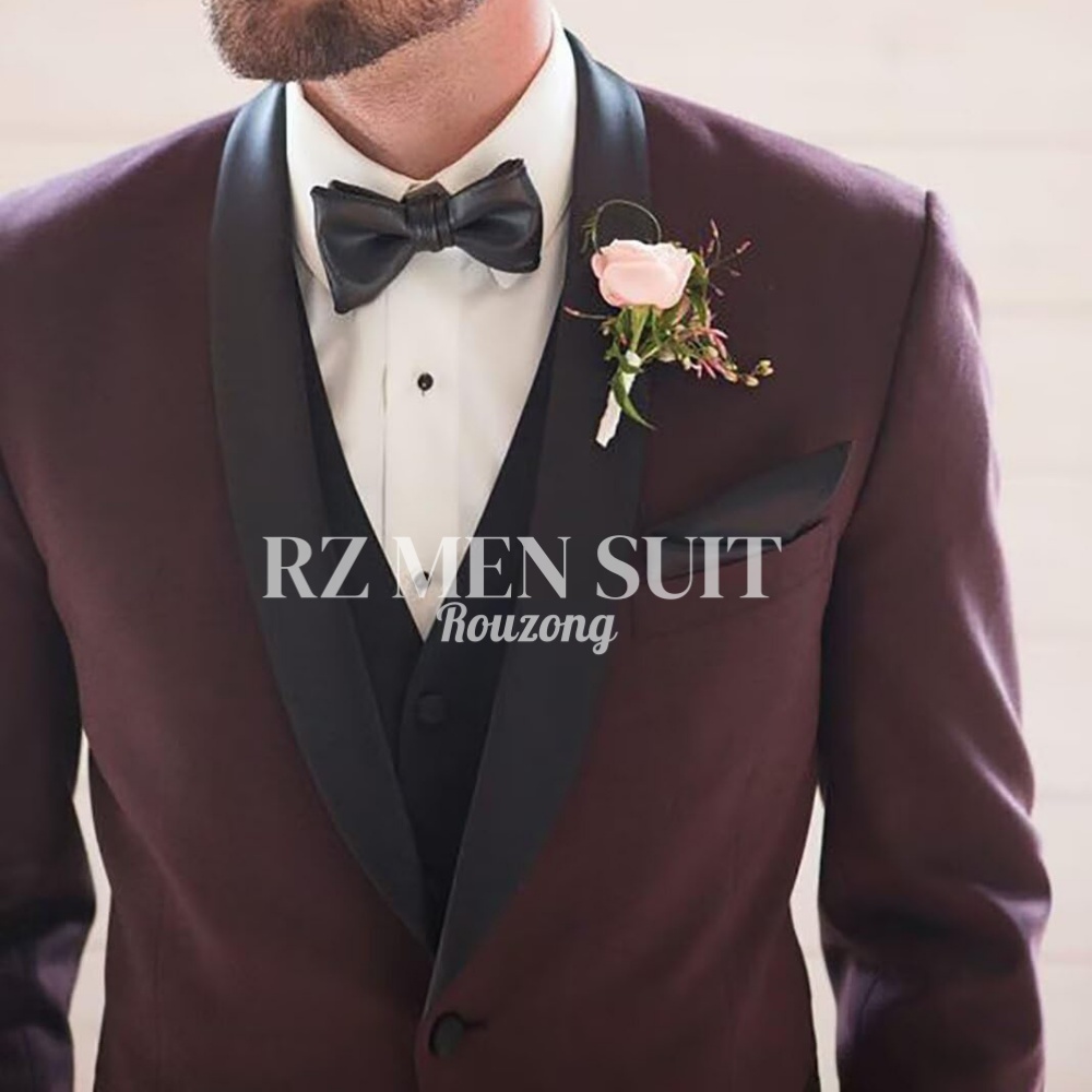 Mens 3 Piece Tuxedo Suit Slim  - Men Formal Wear Vest ulasan dan harga