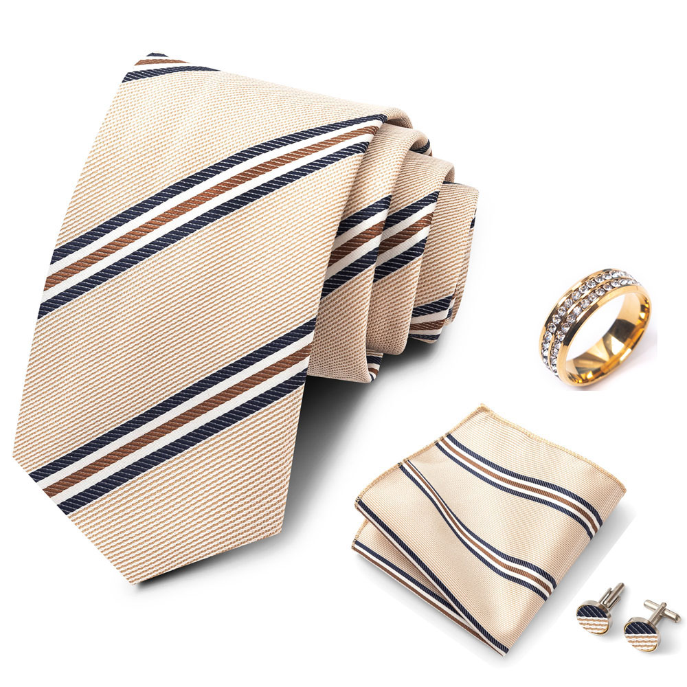 Striped Men's Tie Set, Stylish - Formal Wear For Men In Wedding ulasan dan harga