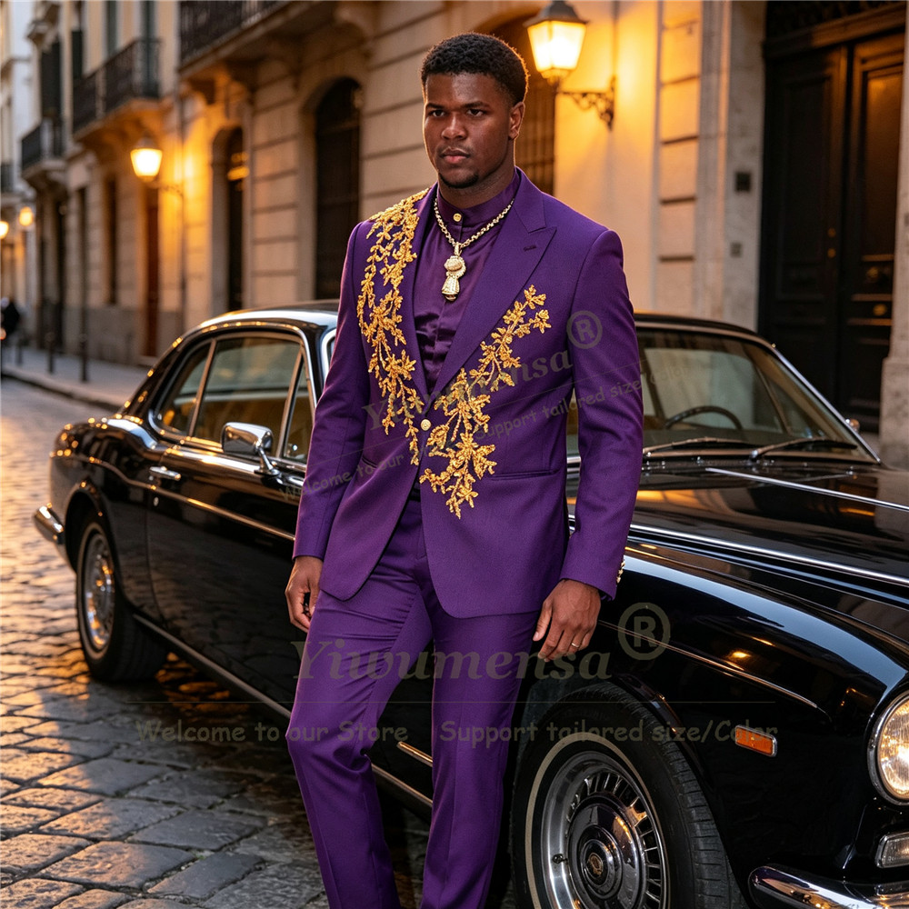 Unique Design Purple Suits Men - Unique Men'S Formal Wear ulasan dan harga