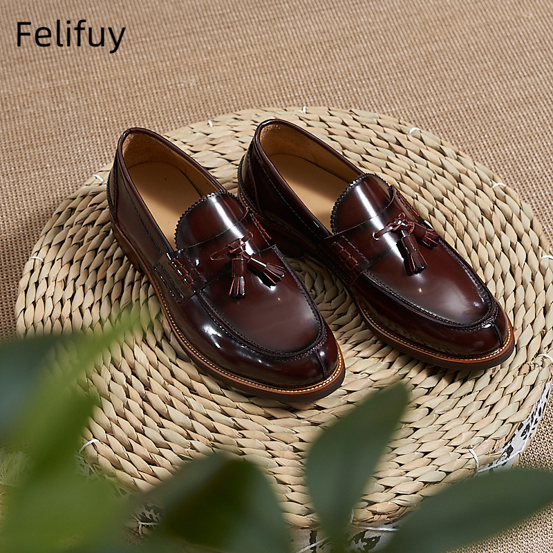 New Brown Men Flat Loafers Cow - Formal Wear For Men In Wedding ulasan dan harga