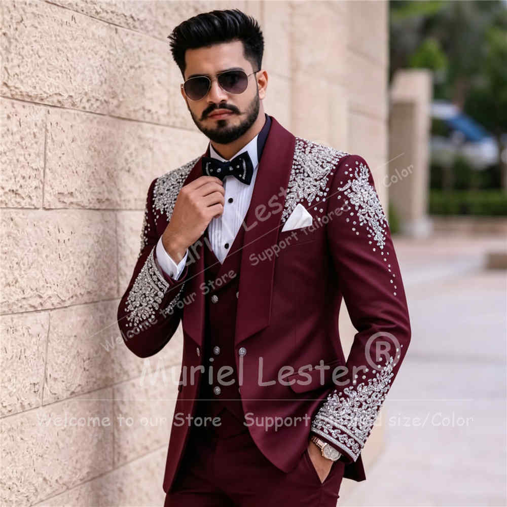 Luxury Groom Suit For Man Spar - Men Formal Wear Vest ulasan dan harga
