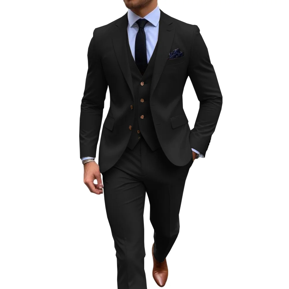 Men's Stylish Khaik 3 Piece Su - Men Formal Wear Shop ulasan dan harga