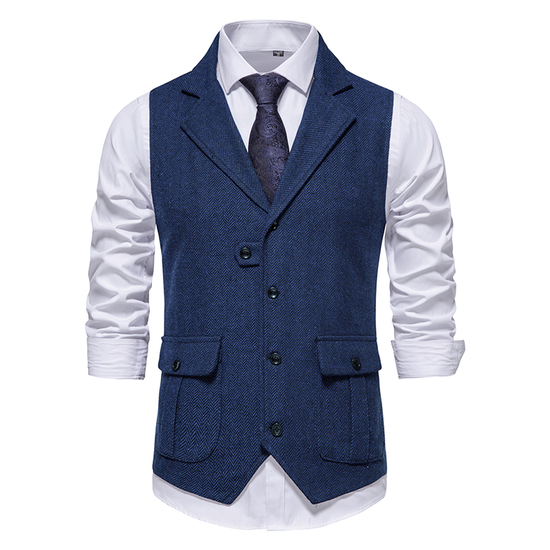 Men Suit Vest Herringbone Fabr - Men Formal Wear Vest ulasan dan harga