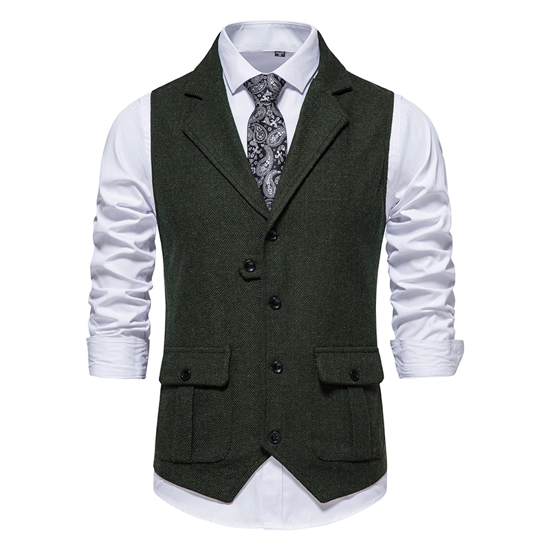 Men Suit Vest Herringbone Fabr - Men Formal Wear Vest ulasan dan harga