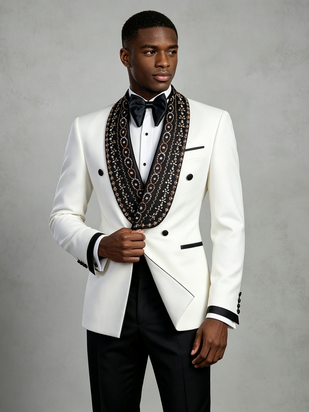 Double Breasted Men's Golden B - Formal Wear For Men In Wedding ulasan dan harga