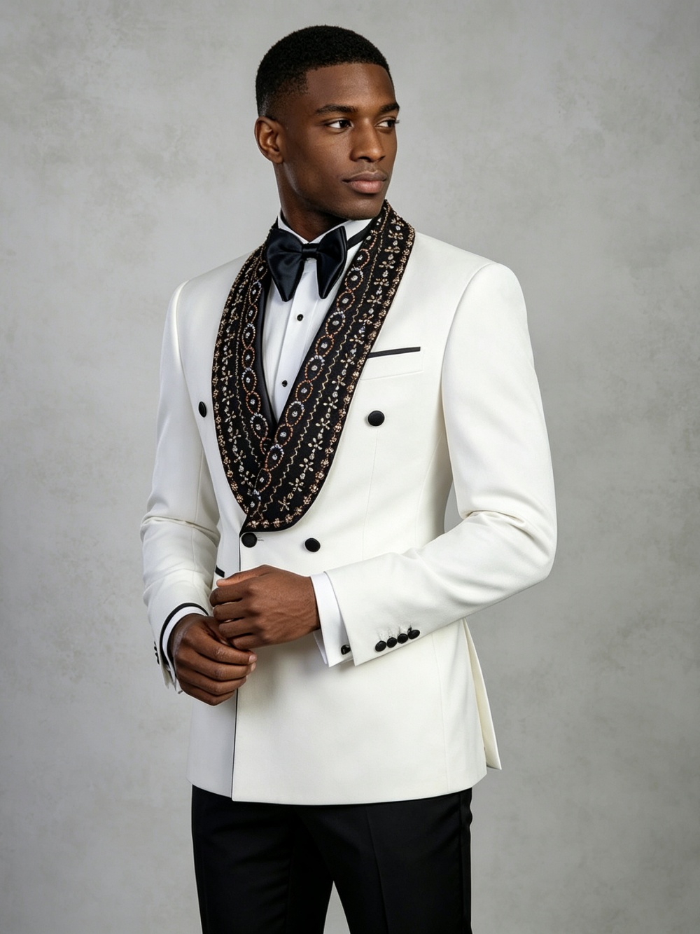 Double Breasted Men's Golden B - Formal Wear For Men In Wedding ulasan dan harga