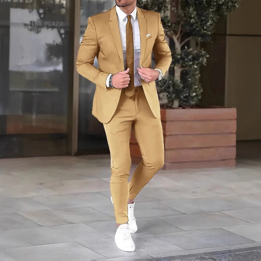 Men Two Piece Suit Sets Straig - Men'S Formal Wear Rental ulasan dan harga
