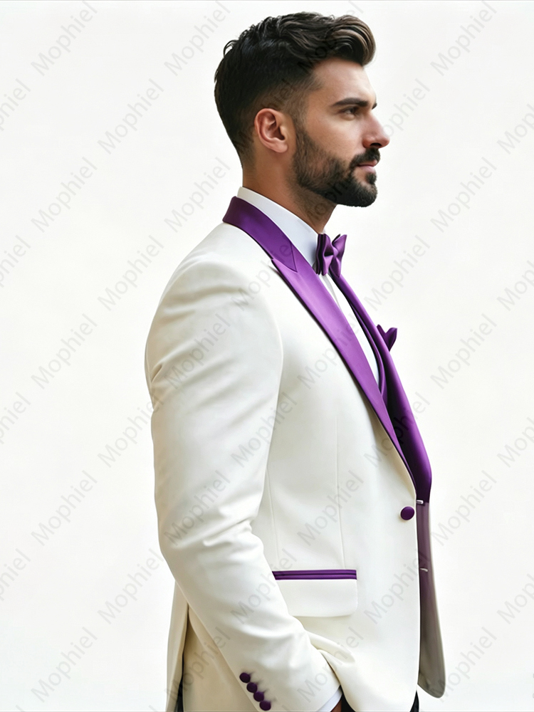 White Men‘s Suits 3 Pieces Sli - Men Formal Wear Vest ulasan dan harga