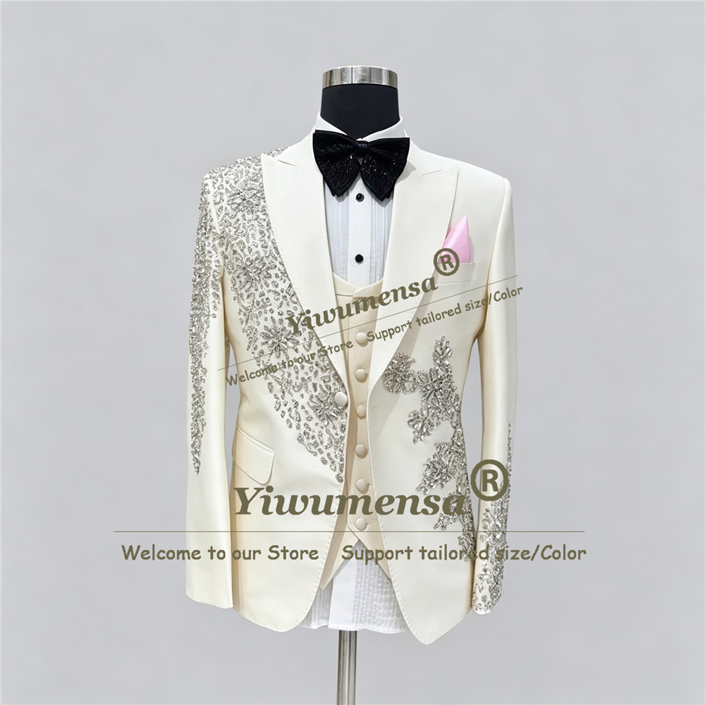 Sparkly Beaded Stones Wedding  - Men Formal Wear Vest ulasan dan harga